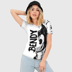 Женская футболка 3D Slim Bendy - Бенди брызги краски - фото 2