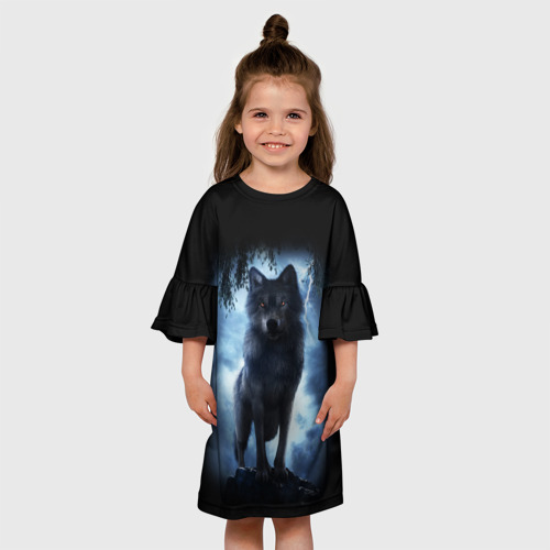 Детское платье 3D Волк бродяга, цвет 3D печать - фото 4