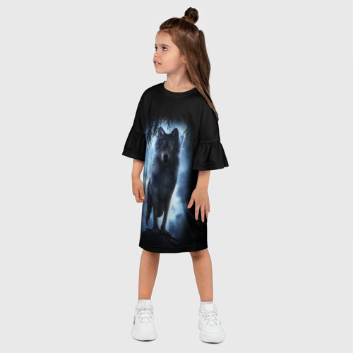 Детское платье 3D Волк бродяга, цвет 3D печать - фото 3