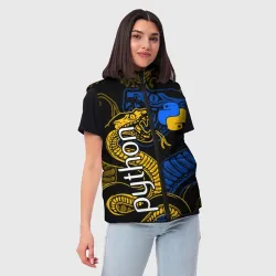 Женский жилет утепленный 3D Python питон змея - фото 2