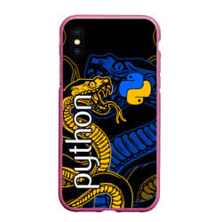 Чехол для iPhone XS Max матовый Python питон змея