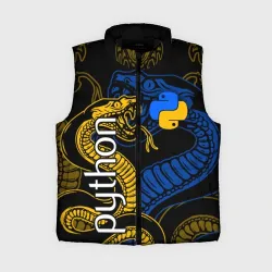 Женский жилет утепленный 3D Python питон змея