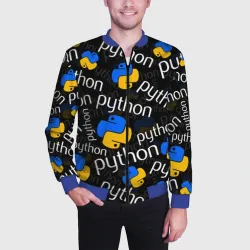 Мужской бомбер 3D Python Пайтон питон узор - фото 2