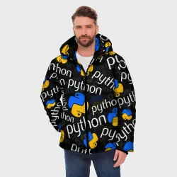 Мужская зимняя куртка 3D Python Пайтон питон узор - фото 2