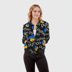 Женский бомбер 3D Python Пайтон питон узор - фото 2
