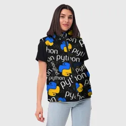Женский жилет утепленный 3D Python Пайтон питон узор - фото 2