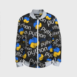 Детский бомбер 3D Python Пайтон питон узор