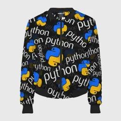 Женский бомбер 3D Python Пайтон питон узор