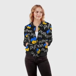 Женский бомбер 3D Python Пайтон питон узор - фото 2