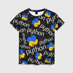 Женская футболка 3D Python Пайтон питон узор