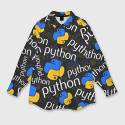 Женская рубашка oversize 3D Python Пайтон питон узор
