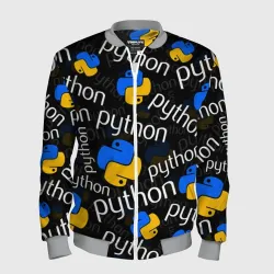 Мужской бомбер 3D Python Пайтон питон узор