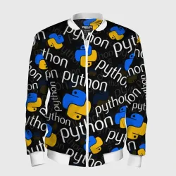 Мужской бомбер 3D Python Пайтон питон узор