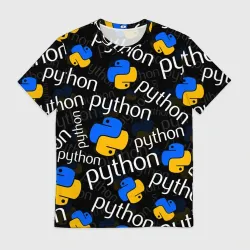 Мужская футболка 3D Python Пайтон питон узор