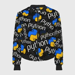 Женский бомбер 3D Python Пайтон питон узор