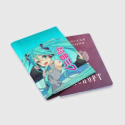 Обложка для паспорта матовая кожа Hatsune Miku Мику Хацунэ - фото 2
