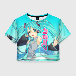 Женская футболка Crop-top 3D Hatsune Miku Мику Хацунэ