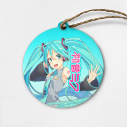 Деревянная игрушка круг Hatsune Miku Мику Хацунэ