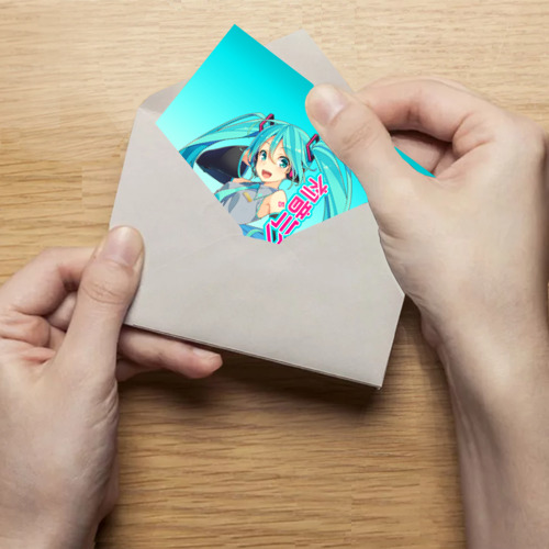 Поздравительная открытка Hatsune Miku Мику Хацунэ, цвет белый - фото 4