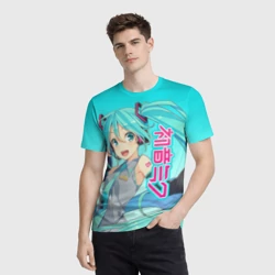 Мужская футболка 3D Hatsune Miku Мику Хацунэ - фото 2