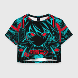 Женская футболка Crop-top 3D Мику Хацунэ Hatsune Miku