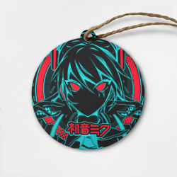 Деревянная игрушка круг Мику Хацунэ Hatsune Miku