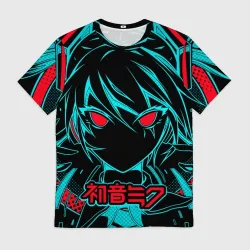 Мужская футболка 3D Мику Хацунэ Hatsune Miku