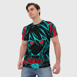 Мужская футболка 3D Мику Хацунэ Hatsune Miku - фото 2