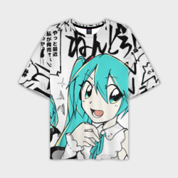 Мужская футболка oversize 3D Hatsune Miku Vocaloid