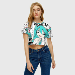 Женская футболка Crop-top 3D Hatsune Miku Vocaloid - фото 2