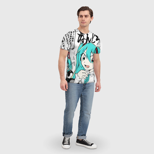 Мужская футболка 3D Hatsune Miku Vocaloid, цвет 3D печать - фото 5