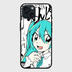 Чехол силиконовый для Apple iPhone 15 матовый Hatsune Miku Vocaloid
