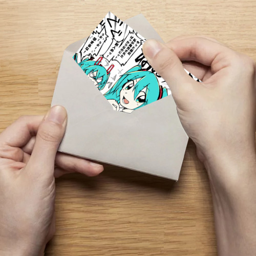 Поздравительная открытка Hatsune Miku Vocaloid, цвет белый - фото 4