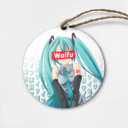 Деревянная игрушка круг Waifu - Hatsune Miku
