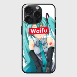 Чехол силиконовый для Apple iPhone 15 Pro матовый Waifu - Hatsune Miku