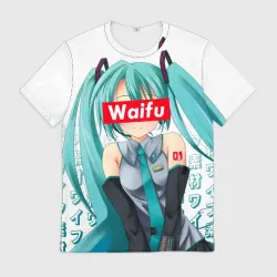 Мужская футболка 3D Waifu - Hatsune Miku