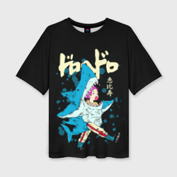 Женская футболка oversize 3D Dorohedoro: Эбису в костюме акулы