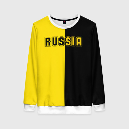 Женский свитшот 3D Россия черно желтое Russia - Borussia, цвет 3D печать