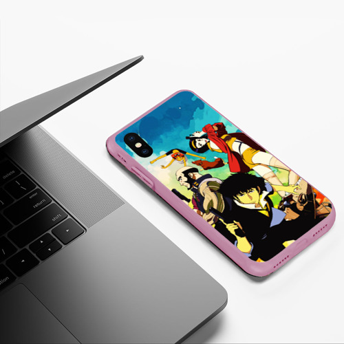 Чехол для iPhone XS Max матовый Cowboy Bebop All, цвет розовый - фото 5