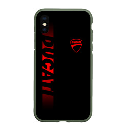 Чехол для iPhone XS Max матовый Ducati black red line