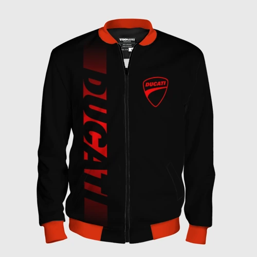 Мужской бомбер 3D Ducati black red line
