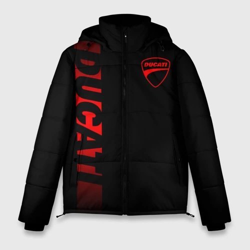 Мужская зимняя куртка 3D Ducati black red line