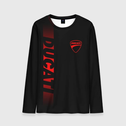 Мужской лонгслив 3D Ducati black red line
