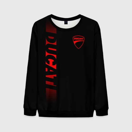 Мужской свитшот 3D Ducati black red line