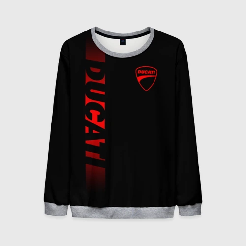 Мужской свитшот 3D Ducati black red line