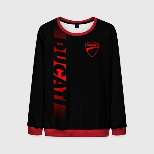 Мужской свитшот 3D Ducati black red line
