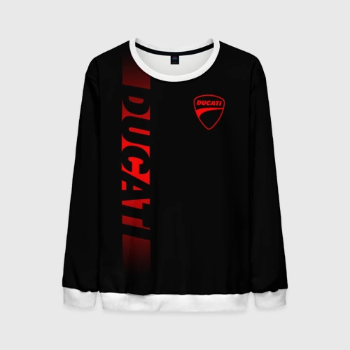 Мужской свитшот 3D Ducati black red line