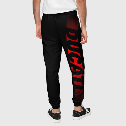 Мужские брюки 3D Ducati black red line, цвет 3D печать - фото 5