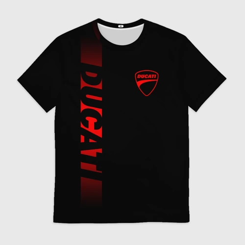 Мужская футболка 3D Ducati black red line