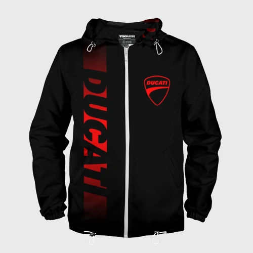 Мужская ветровка 3D Ducati black red line